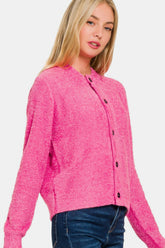 Zenana Women's Cozy Button Down Knit Cardigan Sweater - Perfect Layering Piece